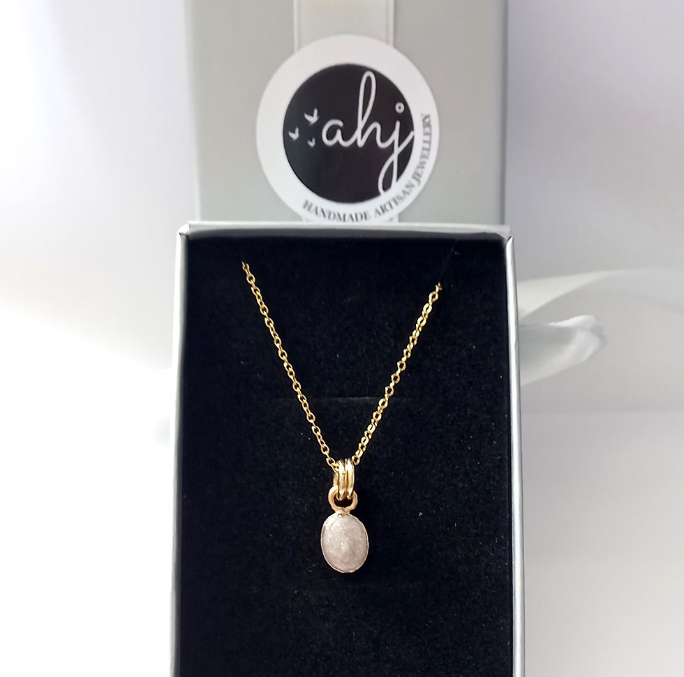 Thumbnail: 24inch chain option - Gold Oval Pendant Necklace, Memorial Jewellery