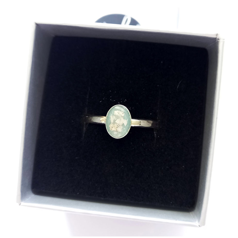 Thumbnail: Sterling Silver Oval Cremation Ashes Ring