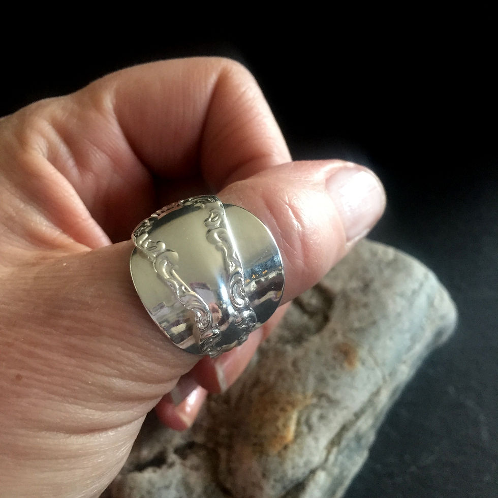 Thumbnail: Decorative Victorian Spoon Ring in Sterling Silver