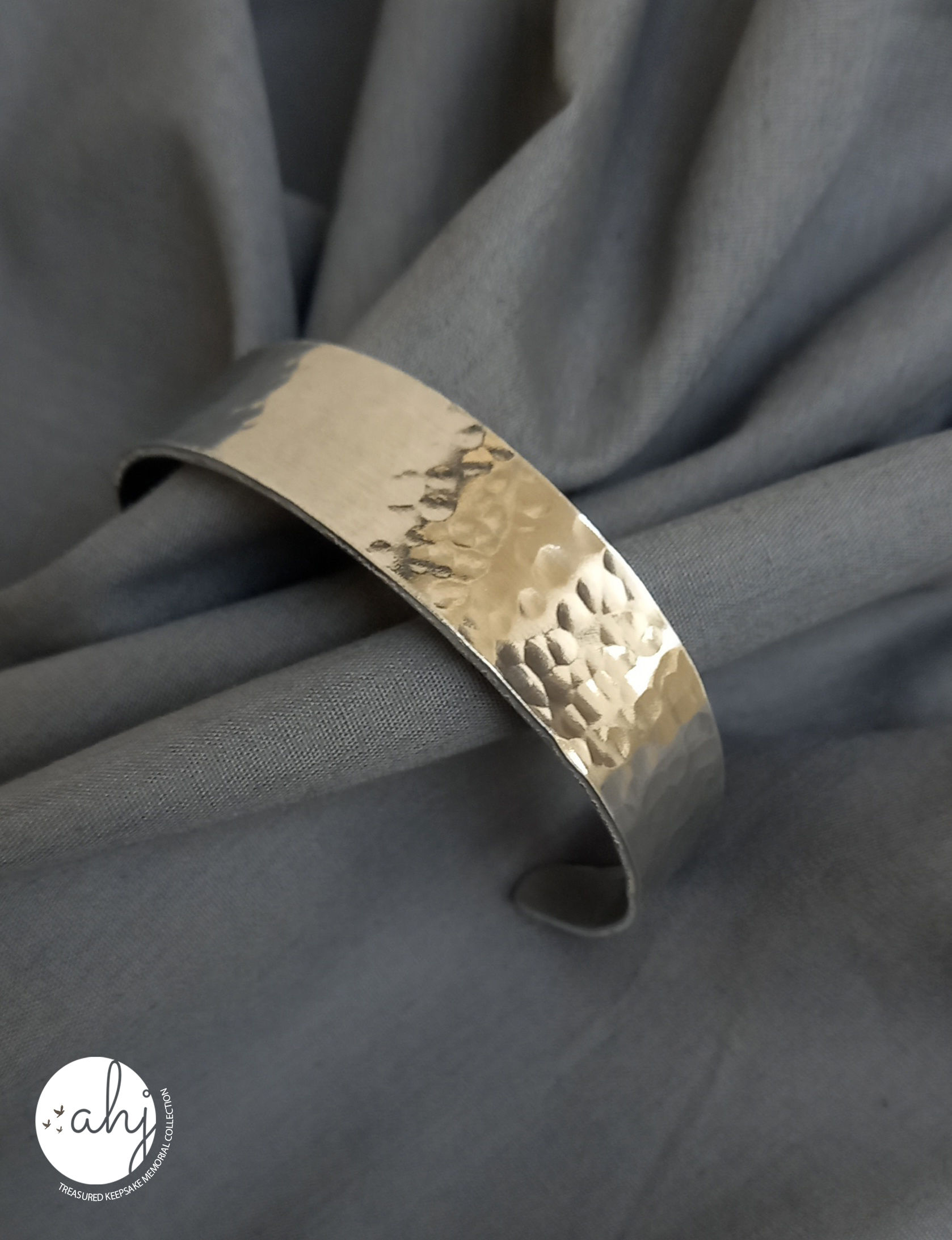Hammered Cuff Bracelet Sterling Silver or Aluminium options