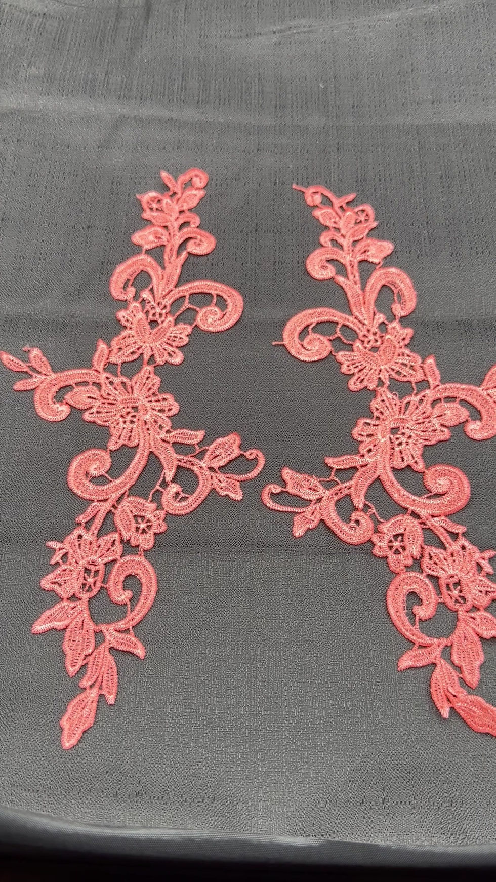 Thumbnail: Coral Embroidered Applique - Pair