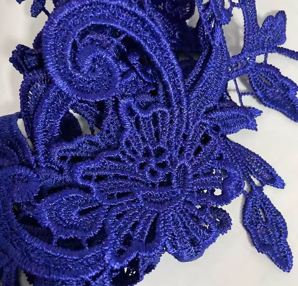 Thumbnail: Royal Blue Embroidered Applique-Pair