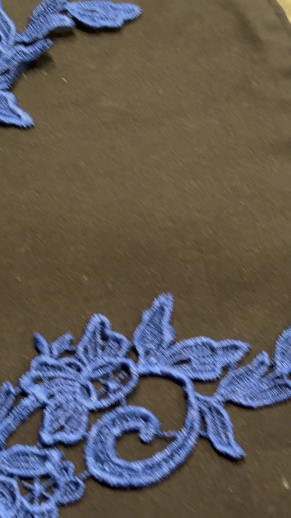 Thumbnail: Royal Blue Embroidered Applique - Pair