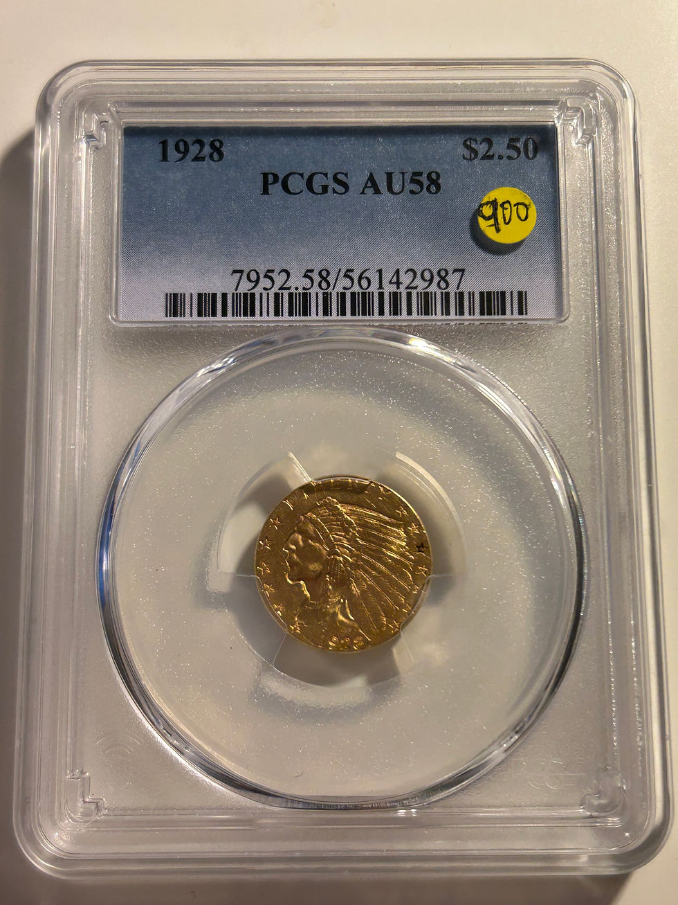 Thumbnail: 1928 - PCGS AU58 - $2.5 Indian