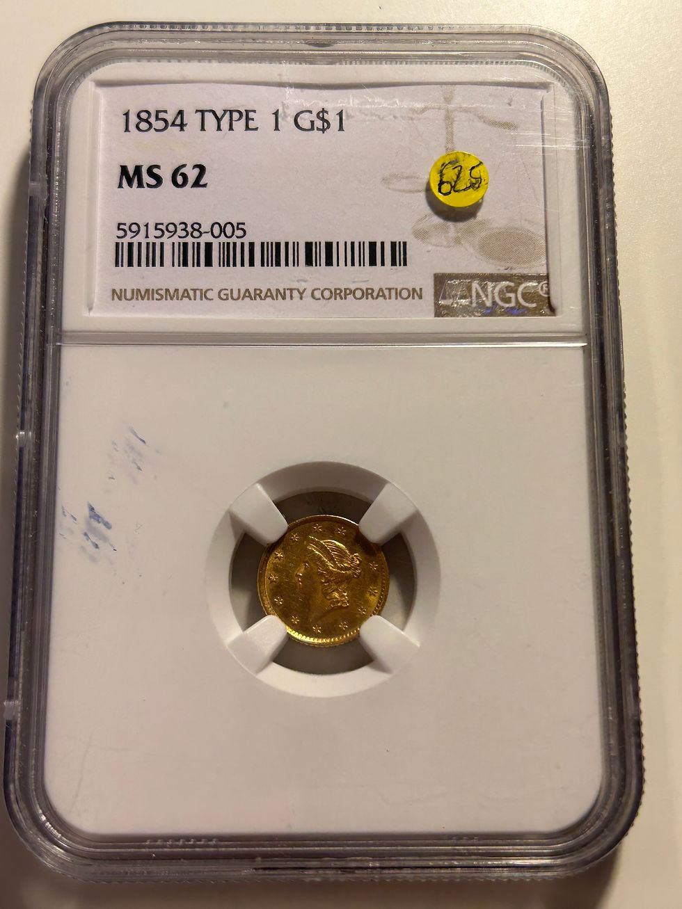 Thumbnail: 1854 - Type 1 - NGC MS62