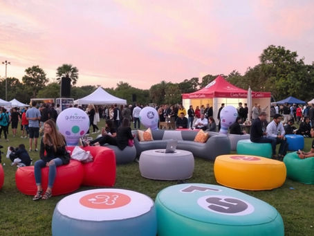 Inflatable event furniture on event outoor