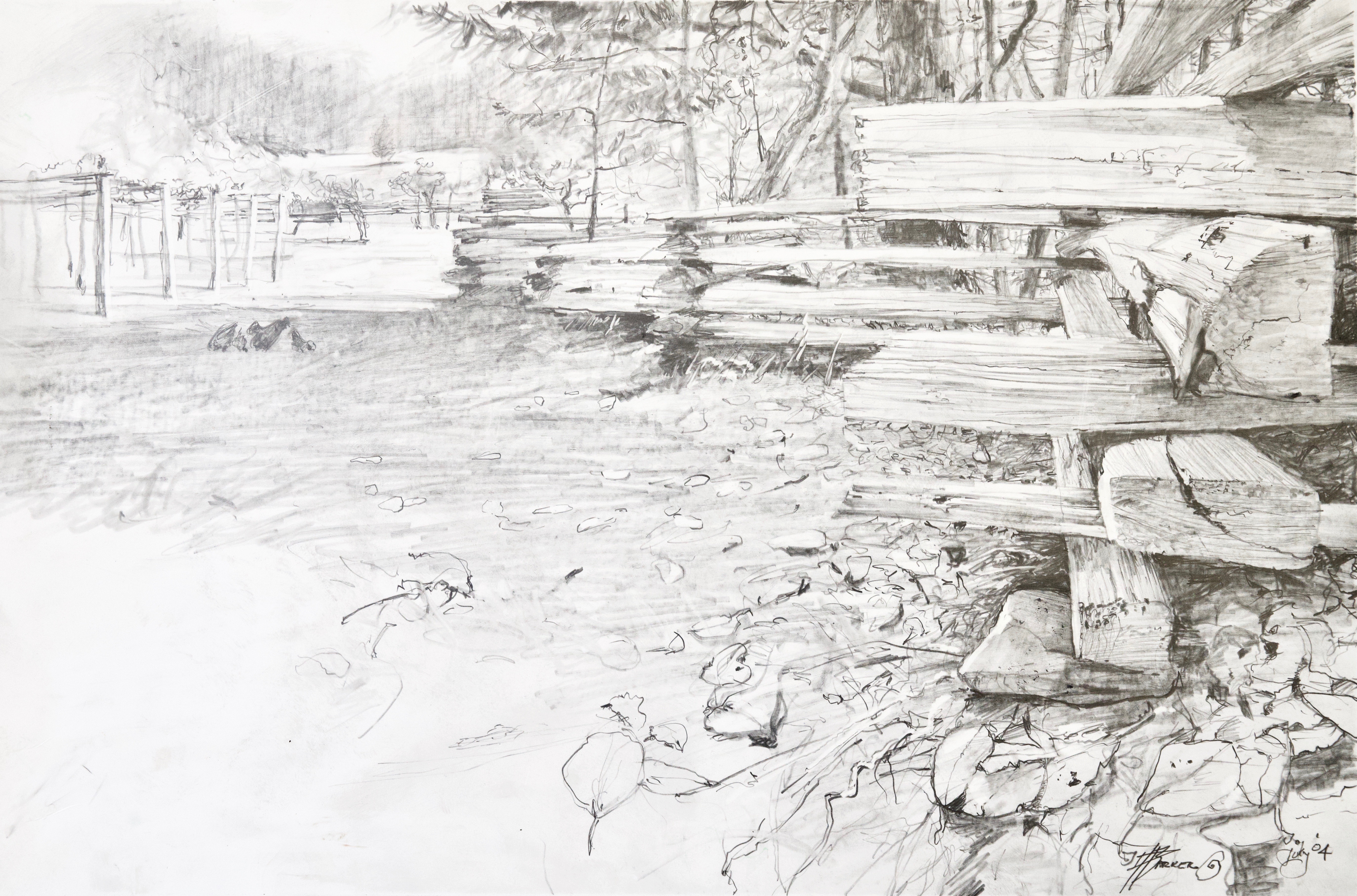 Split rail fence