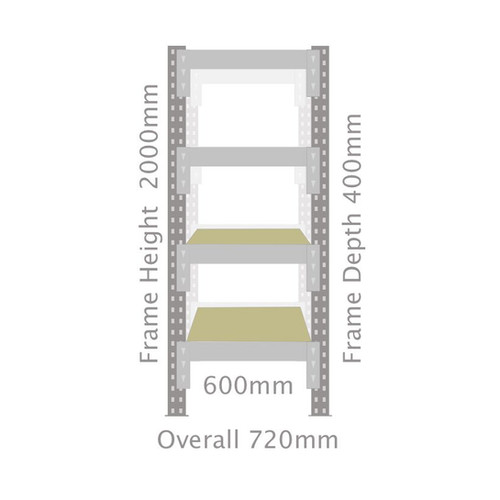 6 Link Bay's Racking Starter Bay 2000mm(H) x 600mm(L) x 400mm(D) | United Racking