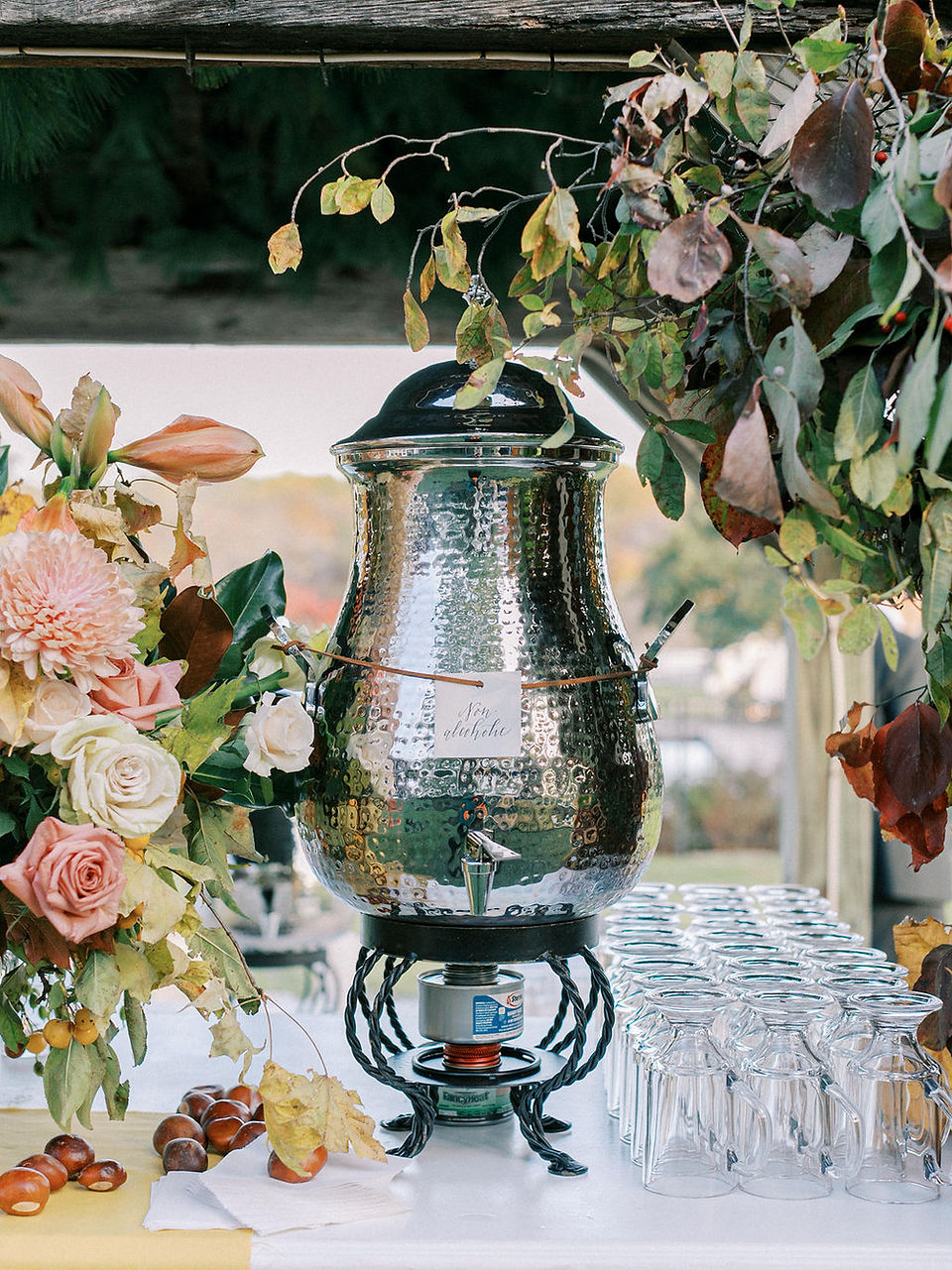 Fall Wedding Beverage Station