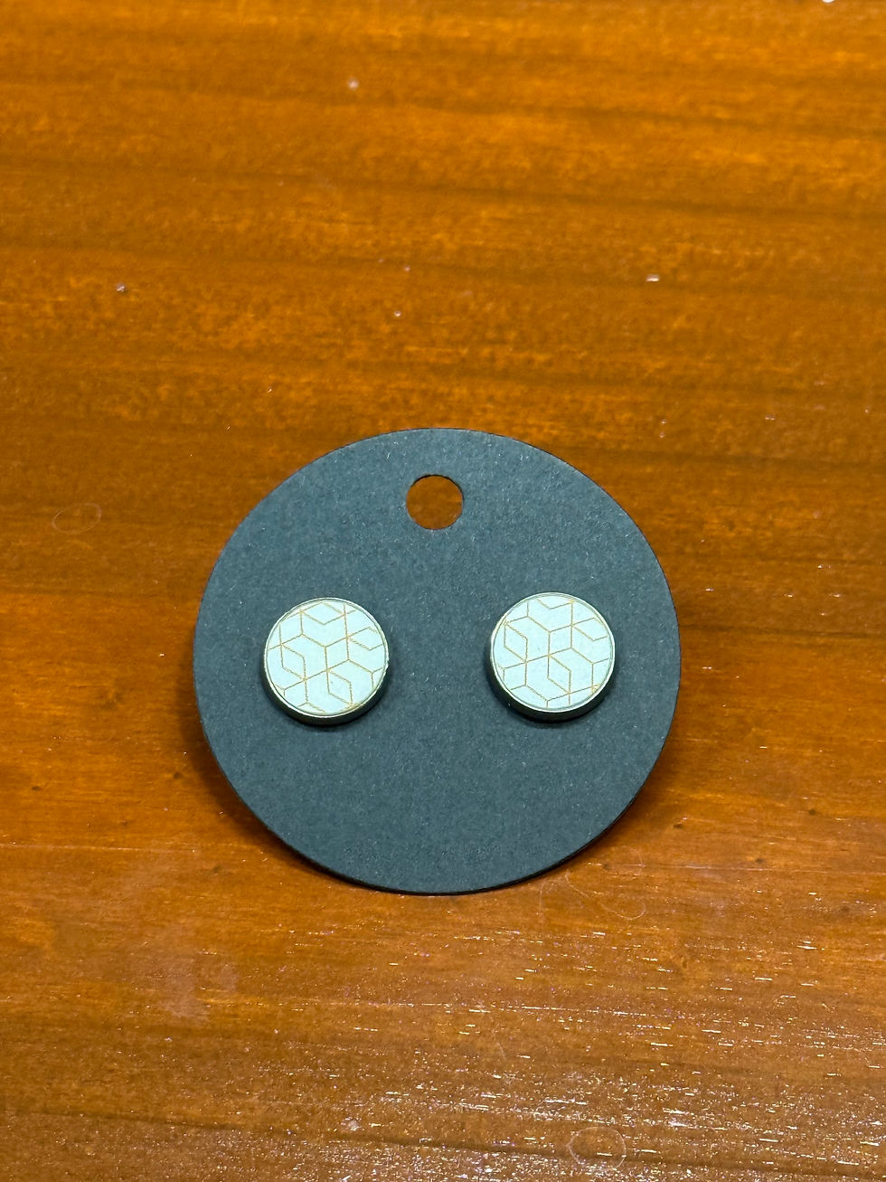 Thumbnail: Round Acrylic 12 mm Stud Earrings