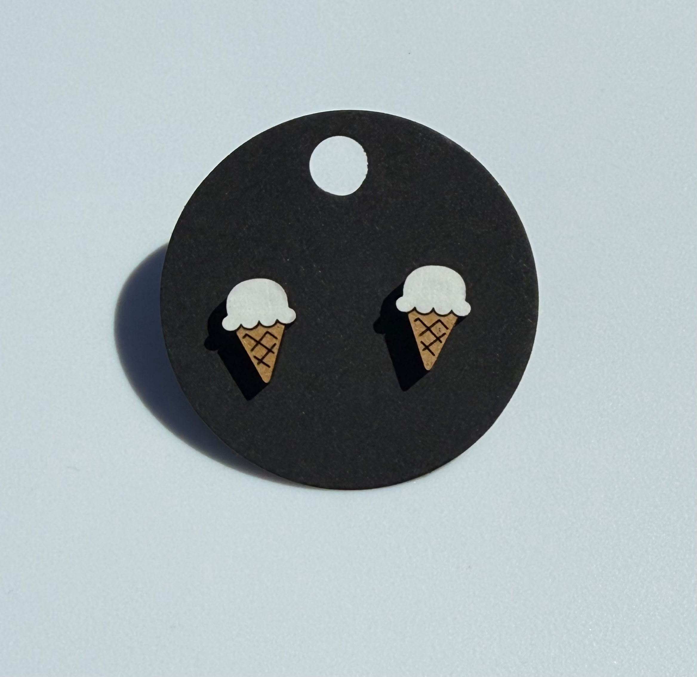 Vanilla Ice Cream Stud Earrings 