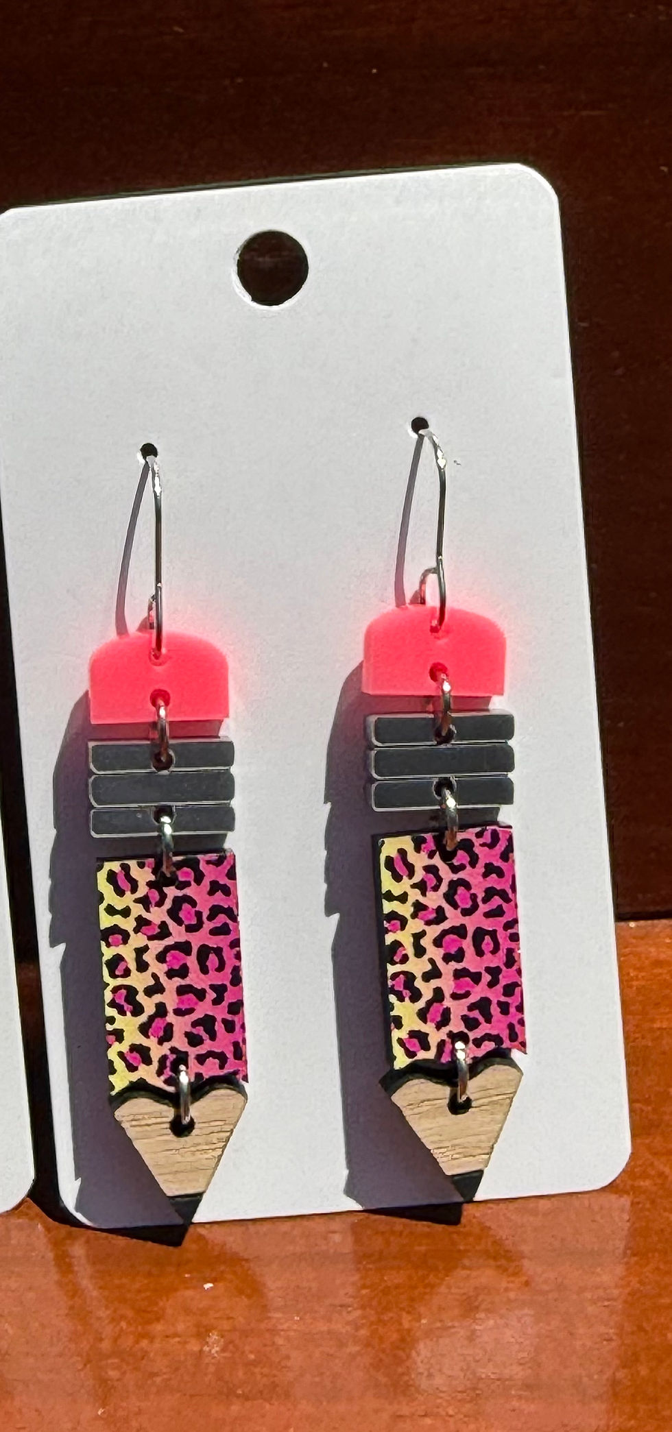 Thumbnail: Rainbow Leopard Pencil Earrings
