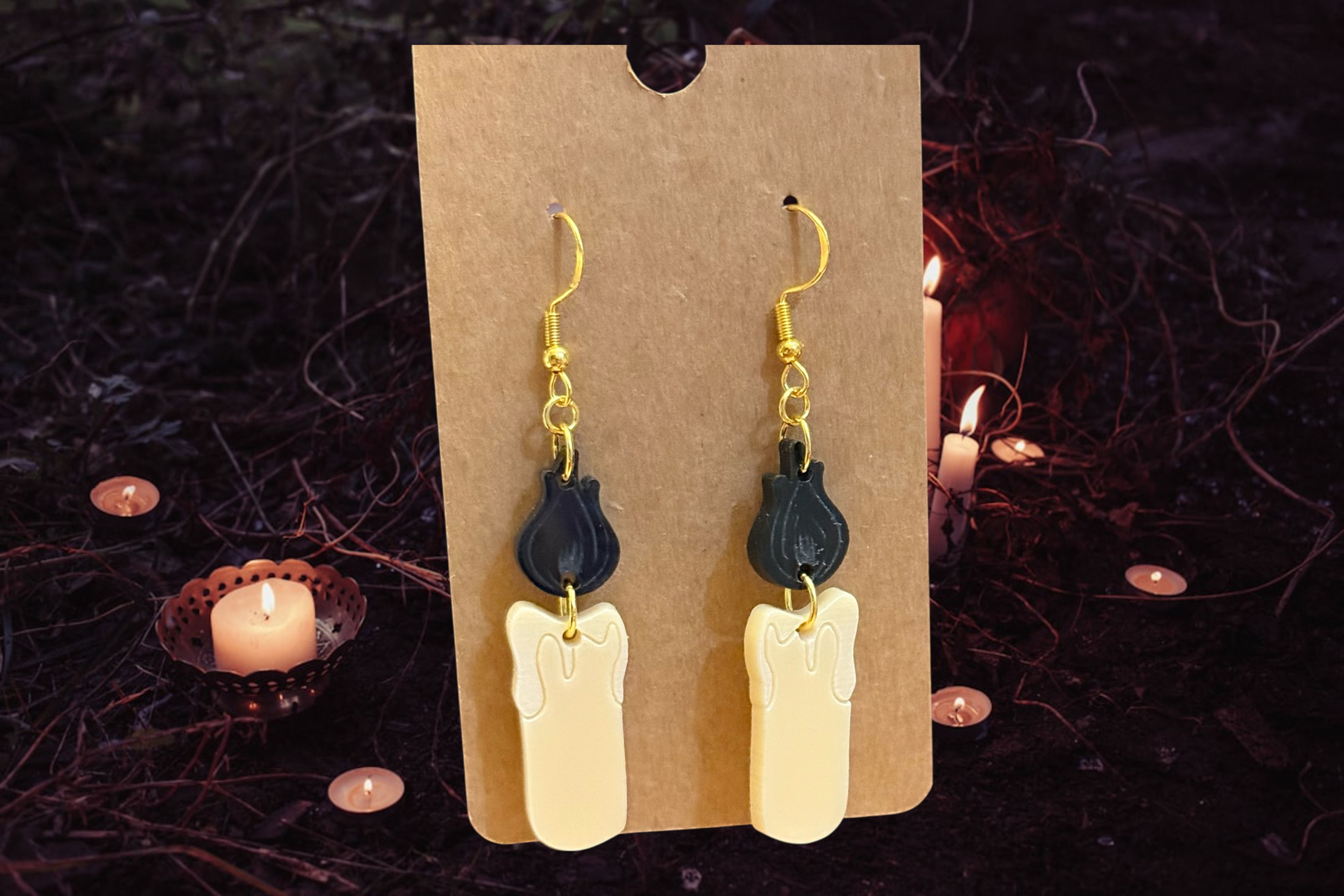 Black Candle Earrings