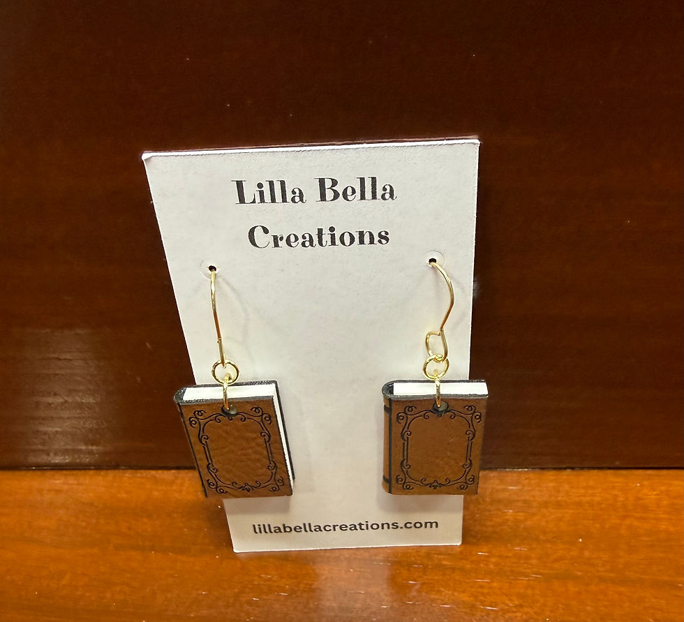 Thumbnail: Antique Brown Leather Earrings