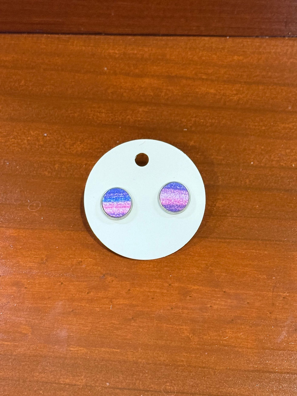 Thumbnail: Round Acrylic 12 mm Stud Earrings