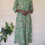 Thumbnail: Green Floral Print Mirrorwork Kurta Set