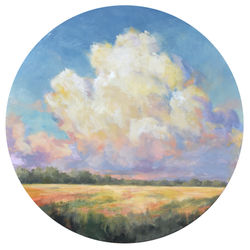 Stay Golden - acrylic on 24 inch round wooden board (available)