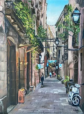 m-haley-barcelona-acrylic-on-canvas-board-art-painting-acrylics-canvas-oils-watercolour-ac