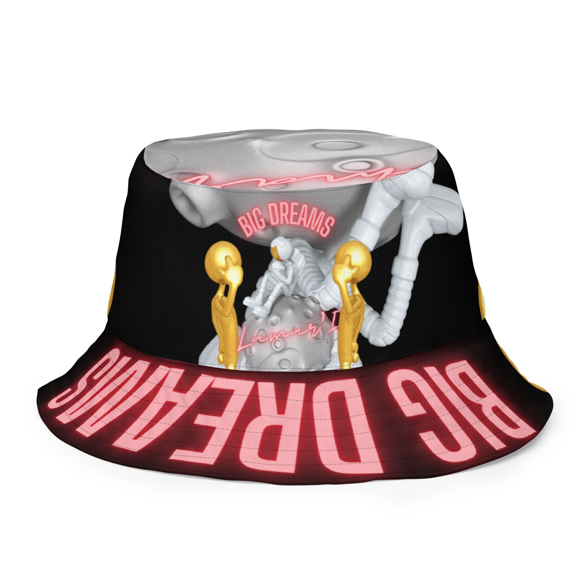 LAMAR'I BIG DREAMS BLACK Reversible bucket hat