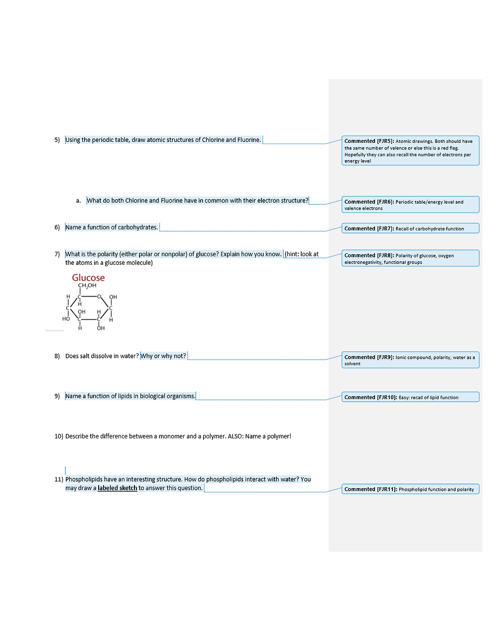 Chemistry Test with Grading notes page 2