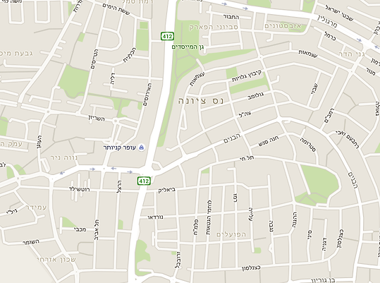 מפת הגעה לחדר בריחה אסקייפ מישן (משימת בריחה) נס ציונה