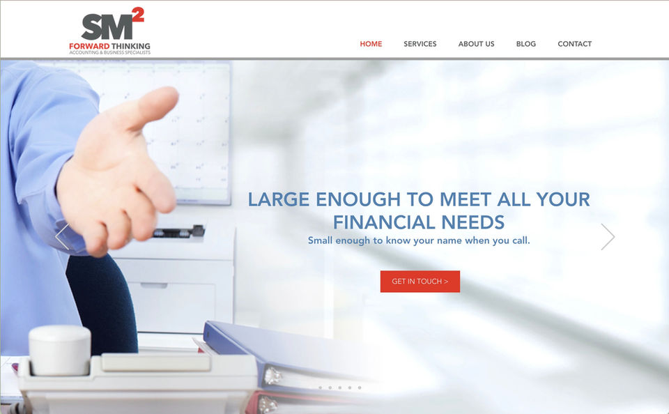 SM2 Accountants Website Home Page Screenshoot