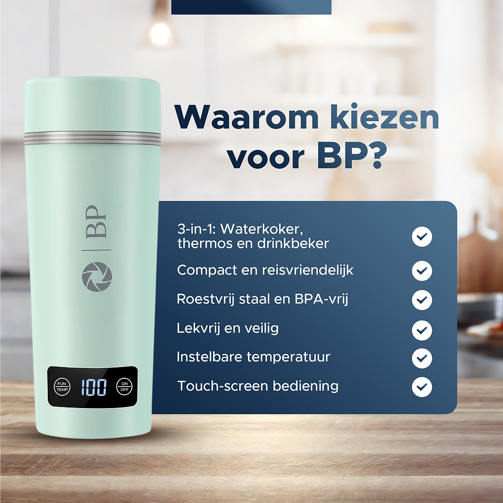 Thumbnail: BP® Draagbare Waterkoker - Mini Waterkoker - Kleine Waterkoker - Groen