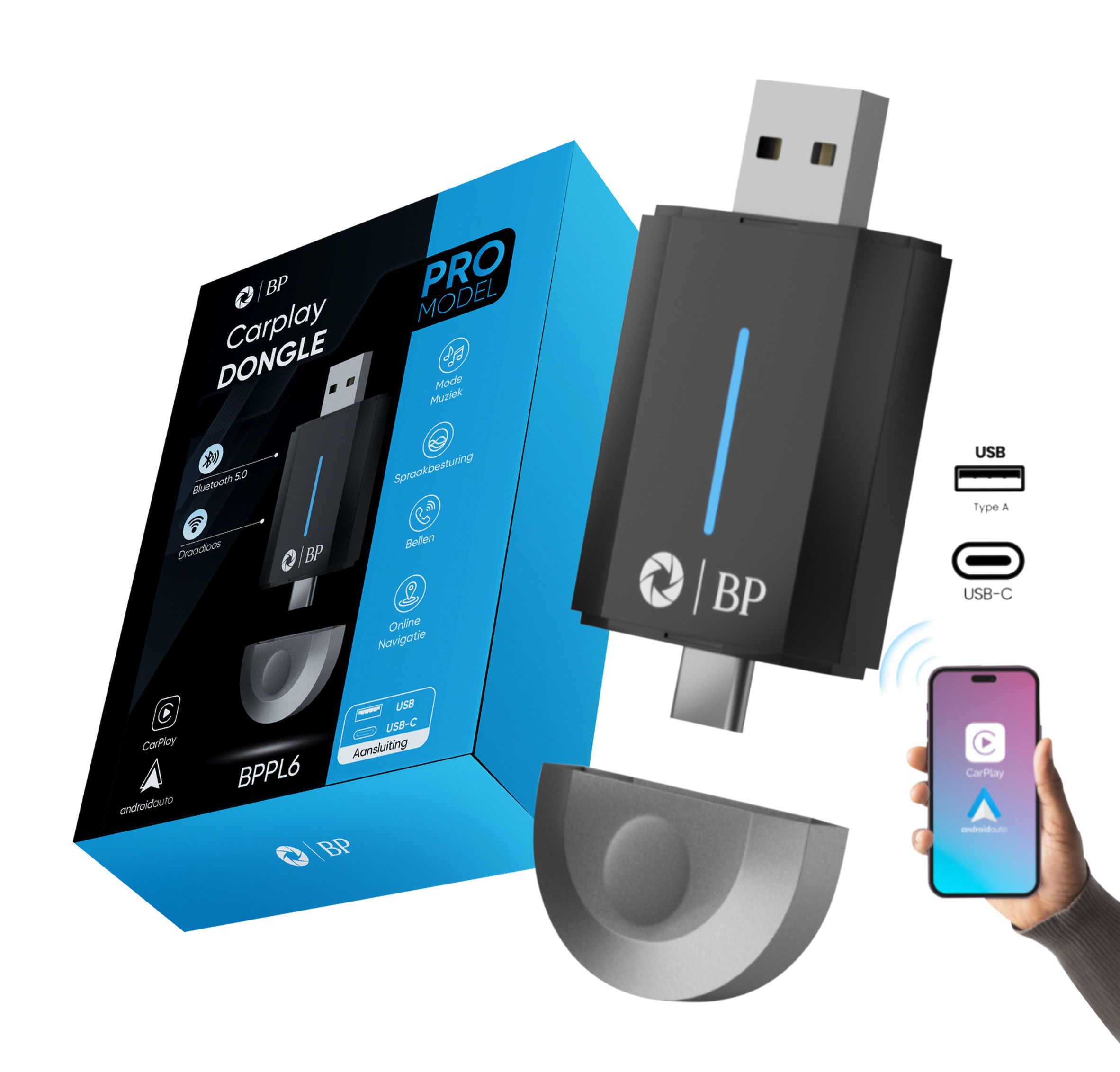 BP® Carplay Dongle Pro - Android Auto Dongle - Carplay Apple - Carplay Draadloos