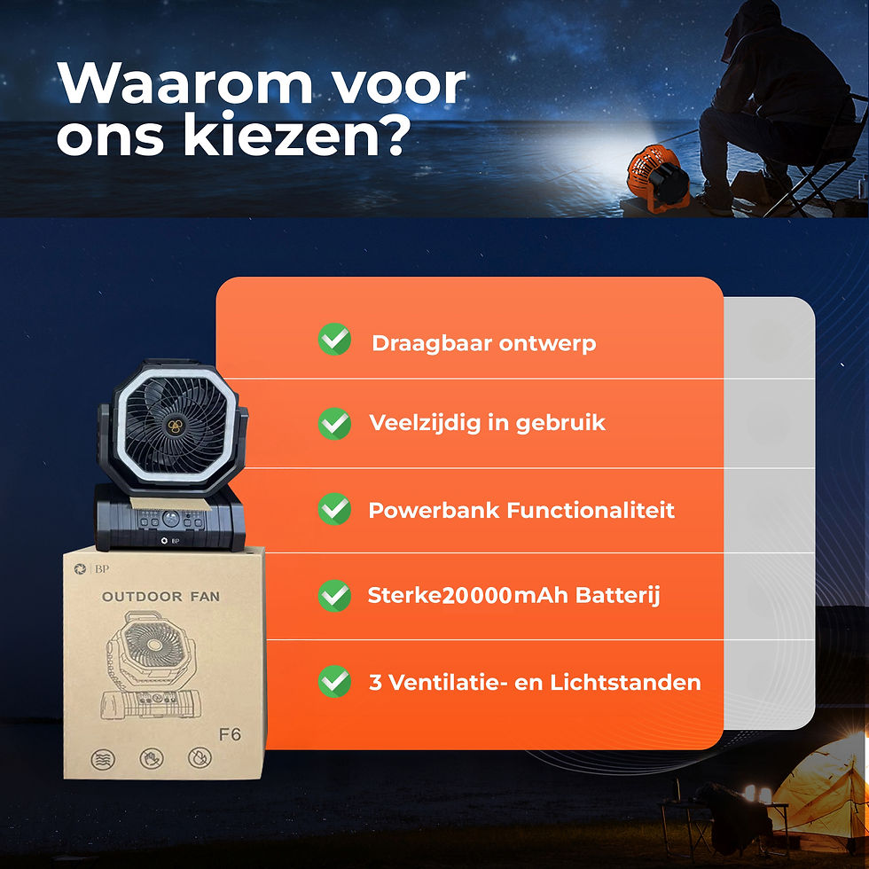 Thumbnail: BP® Tent Ventilator Zwart - Mini Ventilator - Tafelventilator