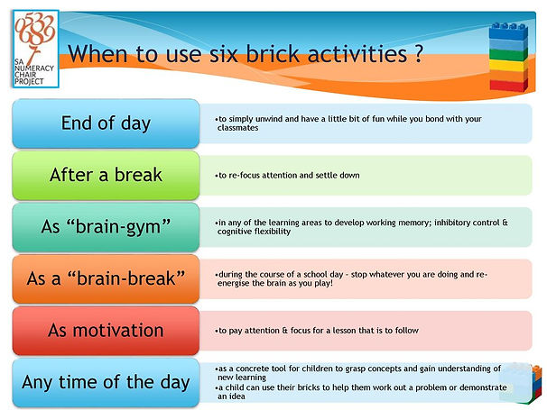six bricks activities