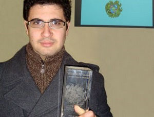 Areg Azatyan Receives Award at Henri Vernoy Literary Festival.