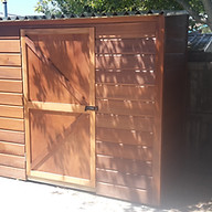 Cedar storage shed