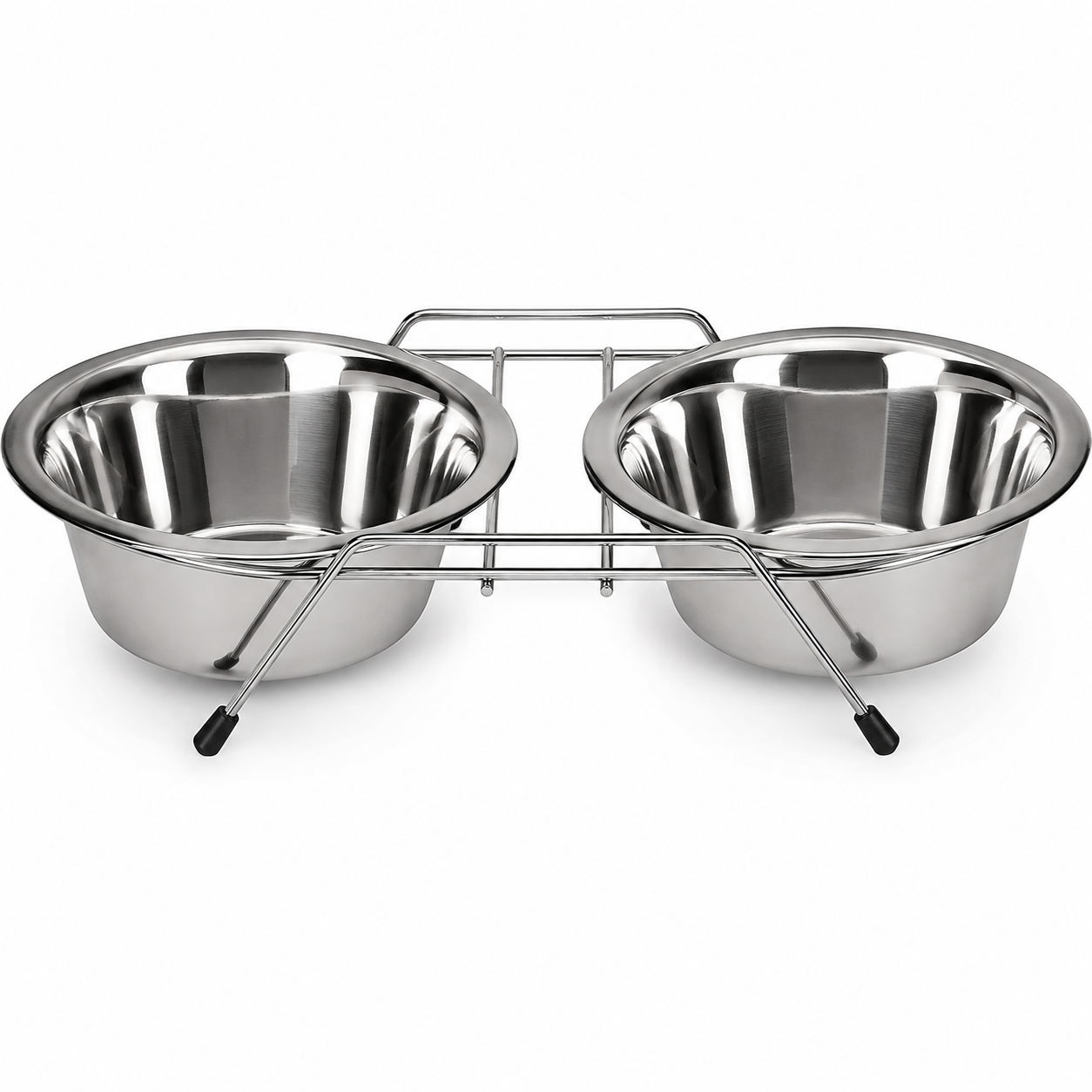 Elevated Double Stainless Steel Dog Bowl – Raised Food & Water Feeder