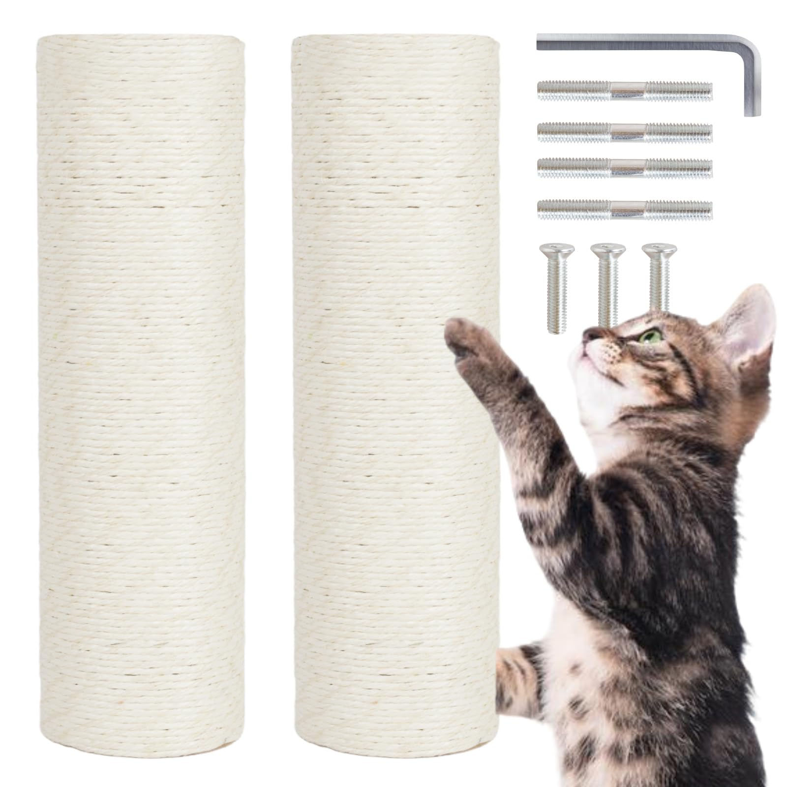 PowerKing Thick Natural Sisal Replacement Scratching Post15.7" Length 4.5" Thick