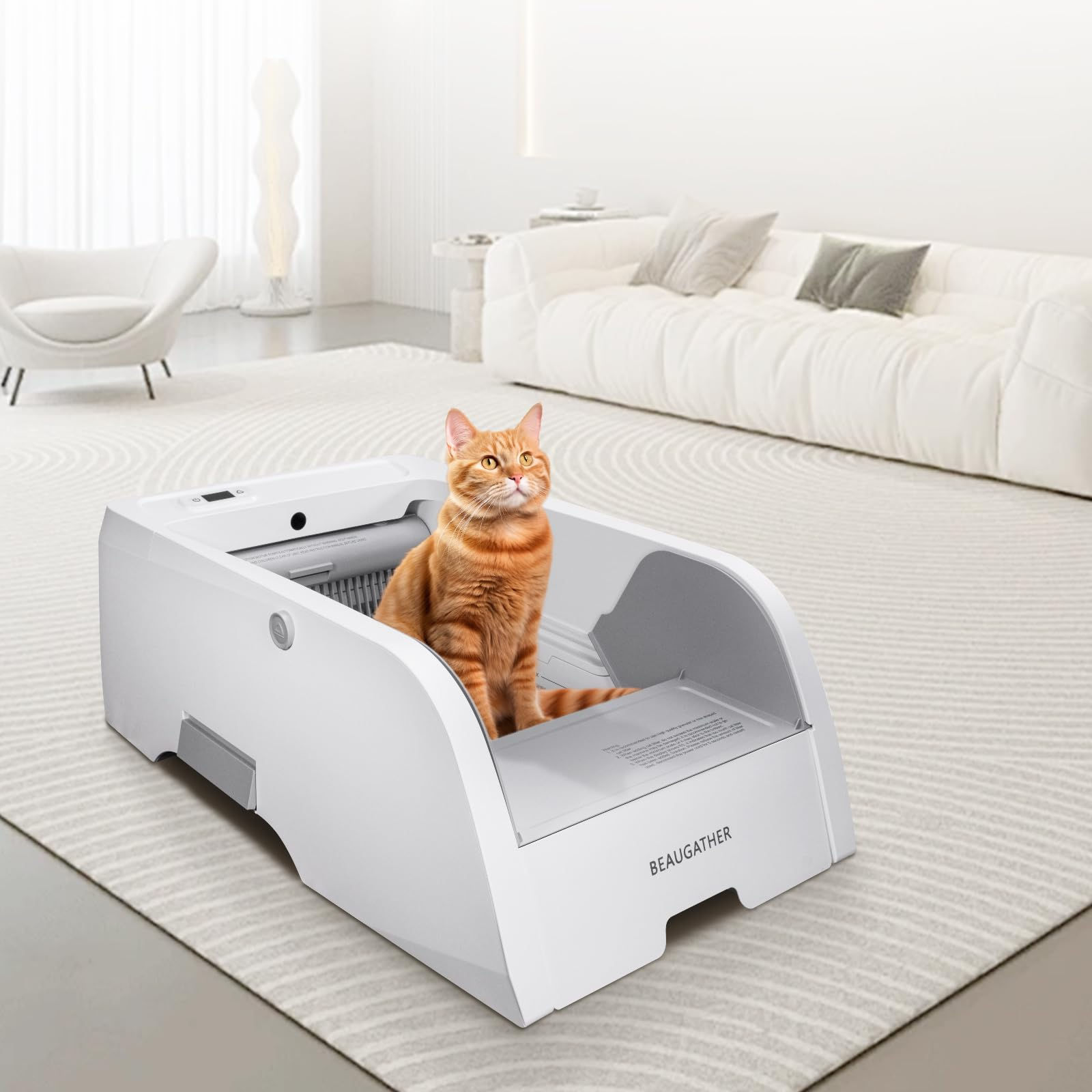 BEAUGATHER Self Cleaning Litter Box Upgraded Automatic Cat Litter Box Self Clean