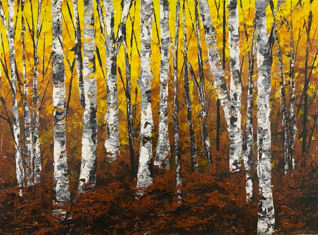 Peinture de bouleaux