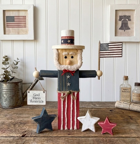 Rustic Americana Uncle Sam (Reversible Sign) | Handmade Patriotic