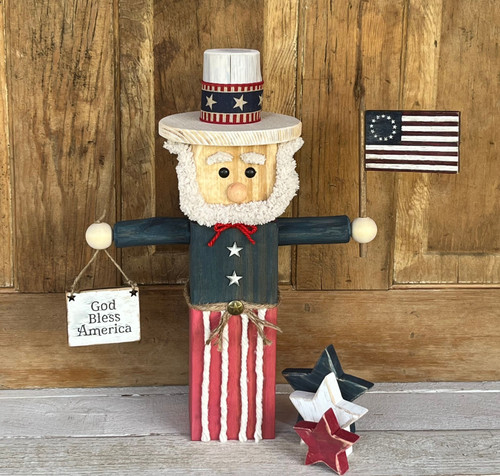 Rustic Americana Uncle Sam (Reversible Sign) | Handmade Patriotic