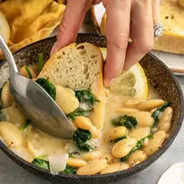 Creamy Lemony Garlic Butter Beans