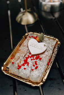 dekorierter Crepe auf der Hochzeit von Felix und Sophie Jascheroff am 20.06.2026 in Berlin in der Oberhafenkantine