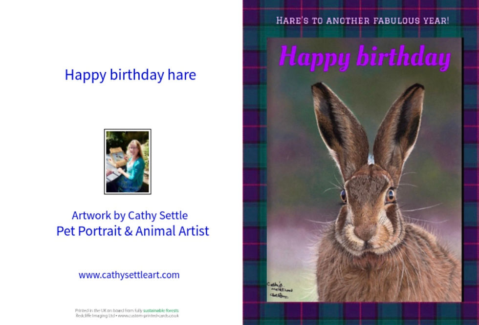 Thumbnail: Hare birthday card.
