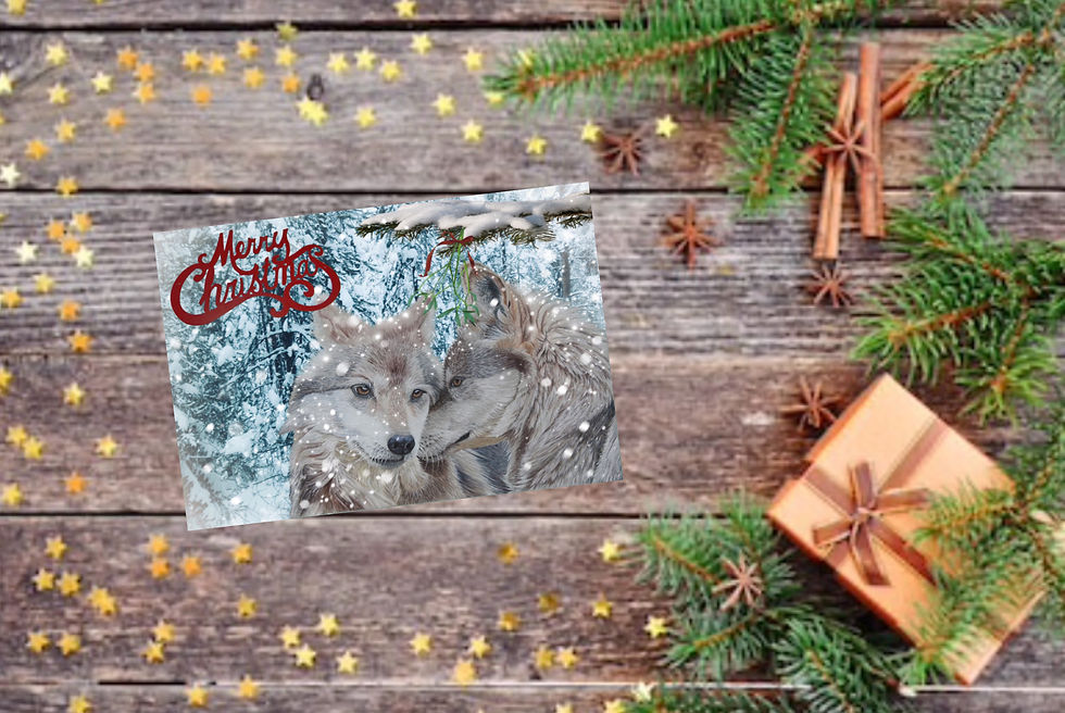 Thumbnail: Wolf lovers Christmas card
