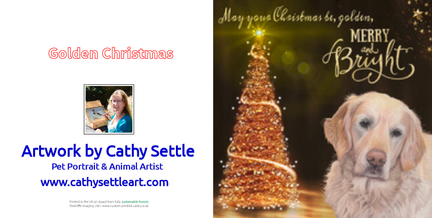 Thumbnail: Golden Retriever Christmas card
