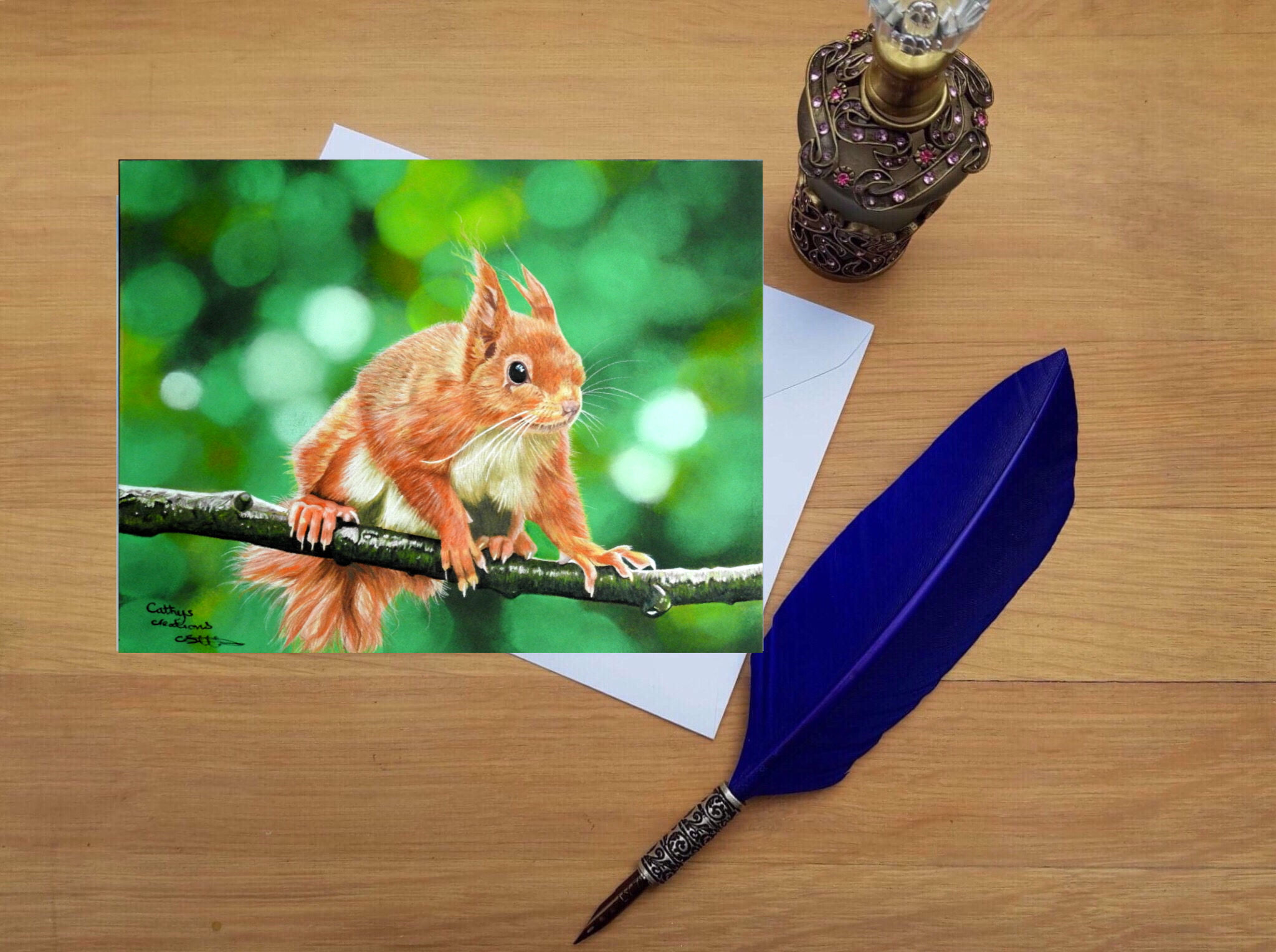 Red Squirrel greetings card.