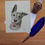 Thumbnail: Luna the Greyhound cross greetings card.