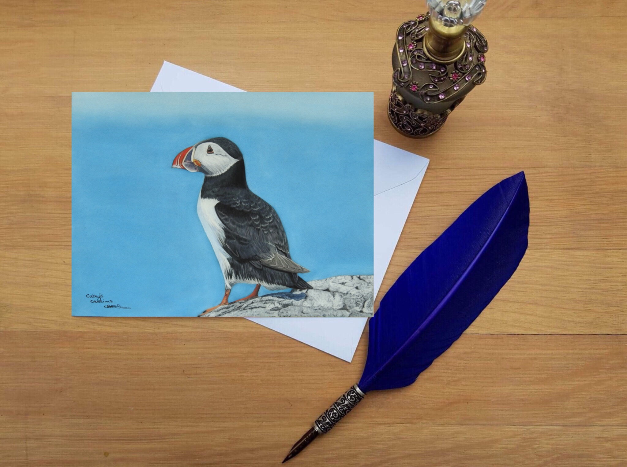 Puffin greetings card
