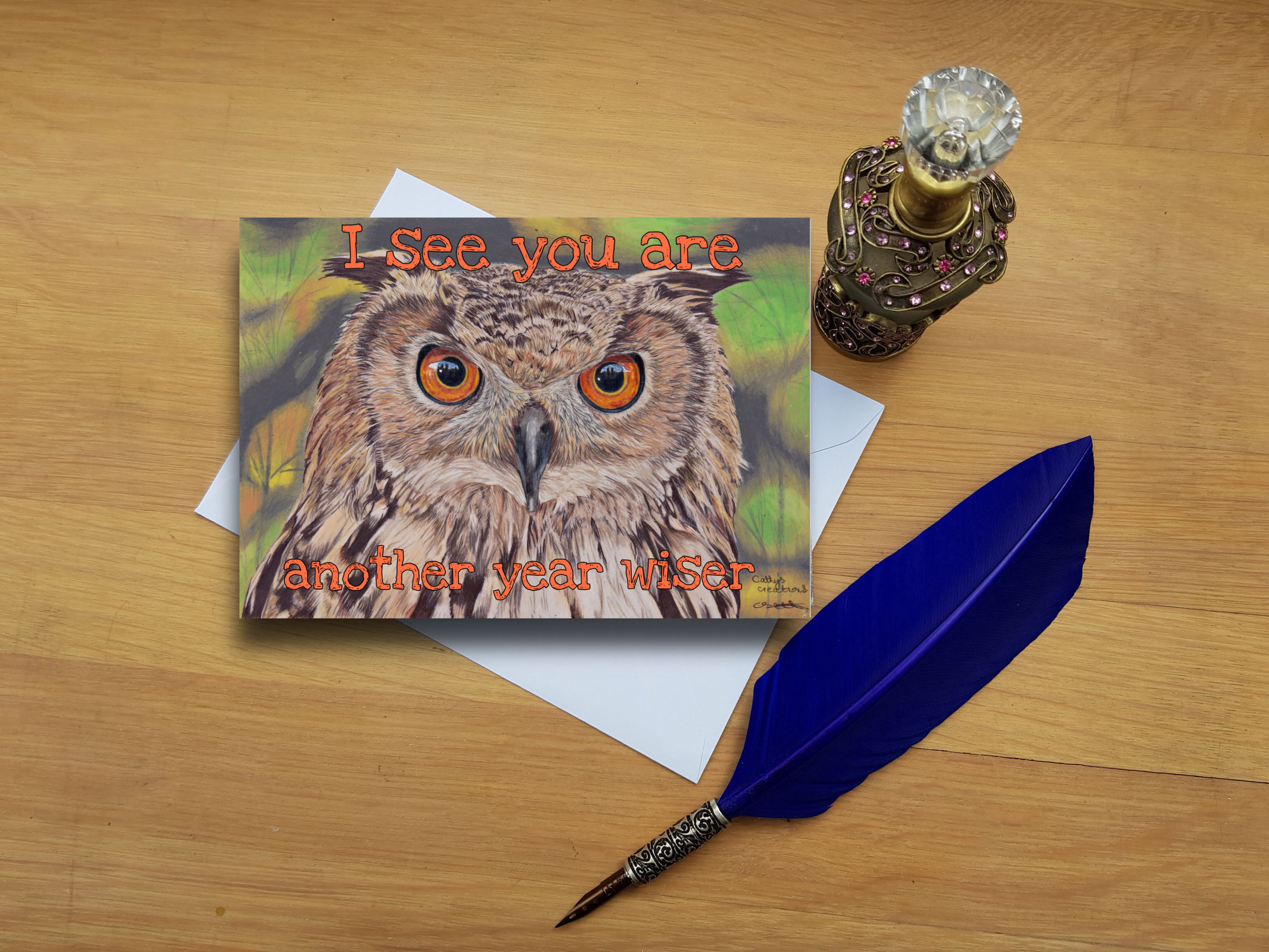 Wise Owl birthday card.