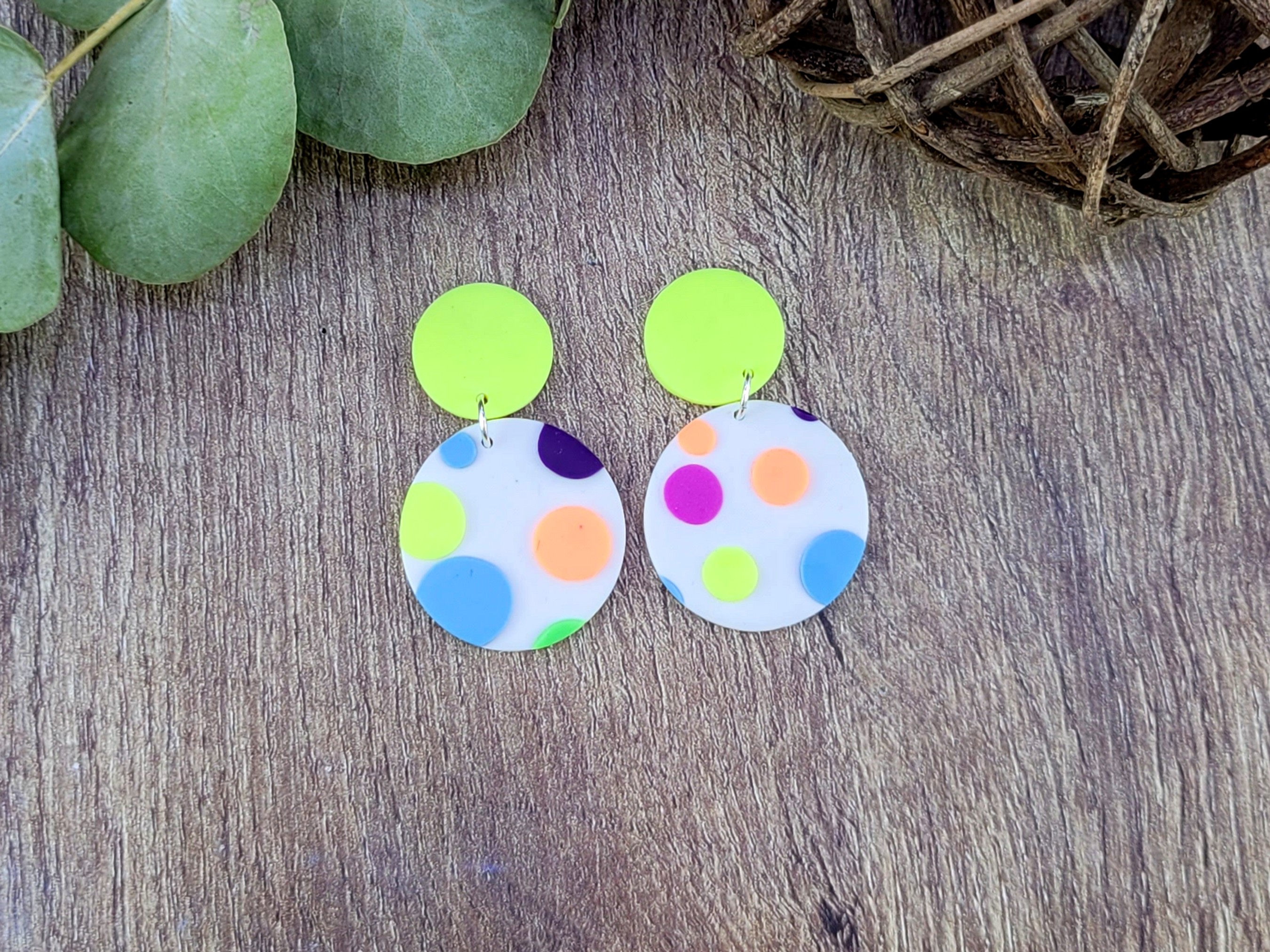 Polka Dot Colourful Earrings