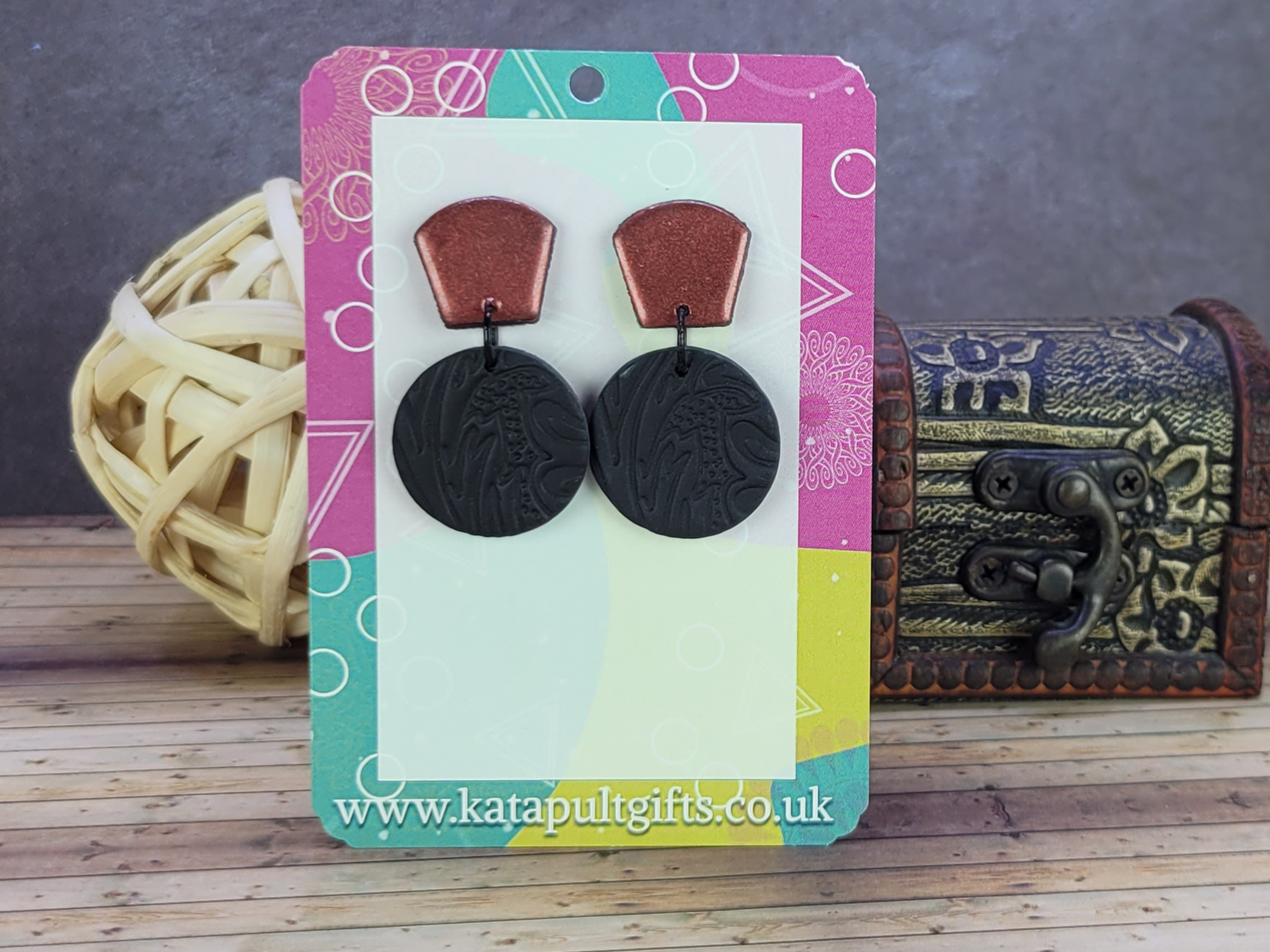Classy Embossed Polymer Clay Earrings