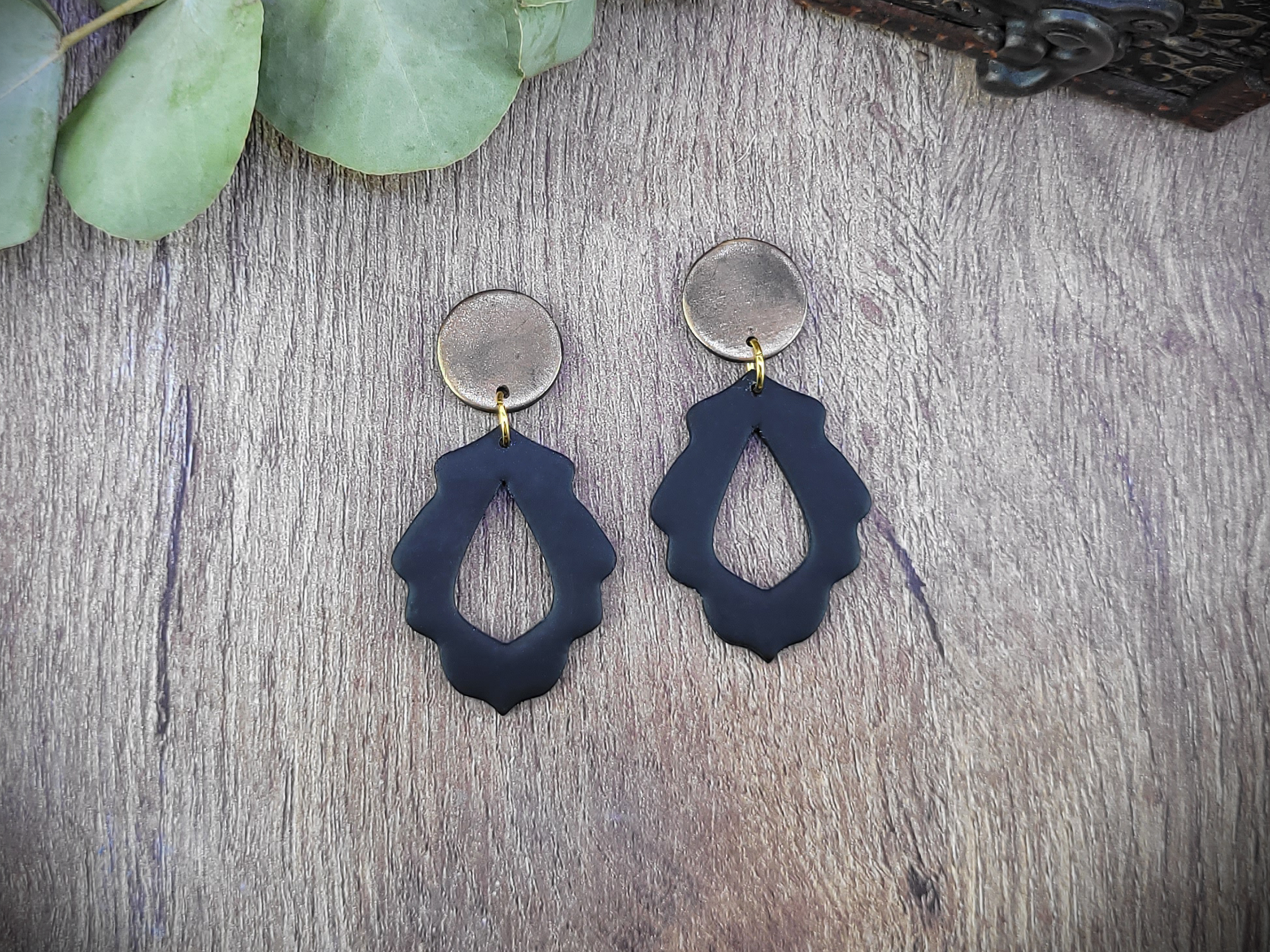 Black and Gold Classy Earrings